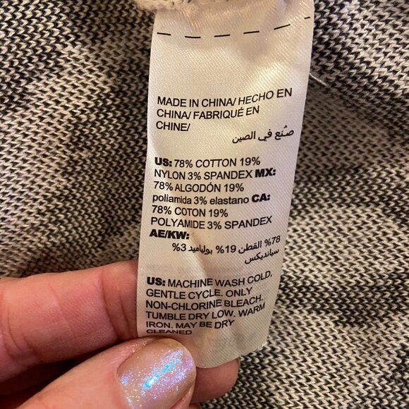 EUC  Chico's Black & White Tunic jacket  Chico's 2 / L / 12/14 - Picture 6 of 7